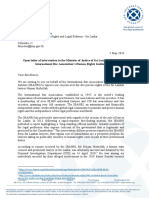 Open Letter of Intervention To The Minister of Justice of Sri Lanka From The International Bar Associations Human Rights Institute PDF