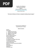 The Extent of Influence of Factors On Cigarette Smoking Among Teenagers