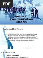 Communication Models: Lesson 1