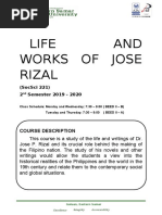 Life AND Works of Jose Rizal: Course Description