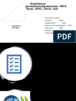 Multilateral Agencies/Organizations/Agreements - IMF& World Bank, OPEC, OECD, G20