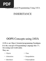 Inheritance: Object Oriented Programming Using JAVA