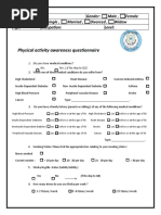 Physical Activity Awareness Questionnaire