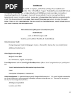 Global Resume: Global Citizenship Program Résumé (Template) Student Name