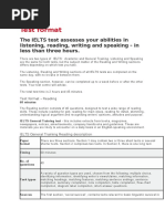 Test Format - Reading & Writin IELTS General