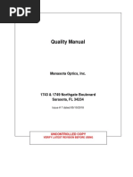 Quality Manual: Manasota Optics, Inc