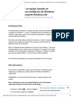 Cómo Restaurar Un Equipo Basado en Windows 7 en Una Instalación de Windows Anterior Con La Carpeta Windows - Old PDF