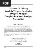 Guidance For Industry: Vaccinia Virus - Developing Drugs To Mitigate Complications From Smallpox Vaccination