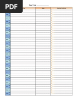 Schedule / Time Log Notes Prioritized To-Do List: Today's Date