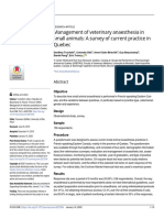 Management of Veterinary Anaesthesia in Small Anim