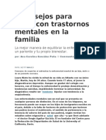 5 Consejos para Lidiar Con Trastornos Mentales en La Familia