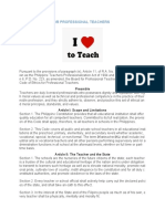 Code of Ethics For Professional Teachers: Preamble