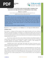 Experimental Investigation of Quenching Temperature Influence On The Mechanical Properties of H13 Steel