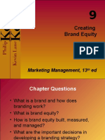 Creating Brand Equity: Marketing Management, 13 Ed