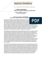 La Medea de Euripides: Hacia Un Psicoanálisis de La Agresión Femenina y La Autonomía - Roxana Hidalgo Xirinachs