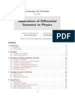 Applications of Differential Geometry To Physics: Cambridge Part III Maths