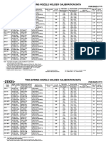 Two-Spring Nozzle Holder Calibration Data: For Isuzu