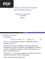 Series Solutions To The Bessel's Equation and The Bessel Functions