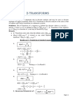 Z-Transforms: Definition: The - Transform of A Sequence