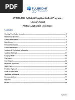 AY2021-2022 Fulbright Egyptian Student Program - Master's Grant (Online Application Guidelines)