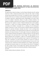 The Relationship Between Relevance of Financial Statements and The Performance of Selected Financial Institutions in Meru Town