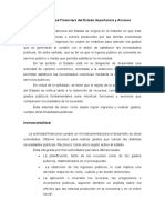 Actividad Financiera Del Estado Importancia y Alcance