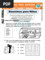 Ficha de Sinonimos para Niños para Segundo de Primaria