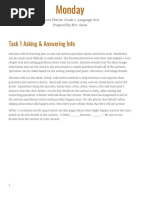 Task 1 Asking & Answering Info: Lesson Plan For Grade 1, Language Arts Prepared by Mrs. Stone