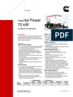 Rental Power 70 KW: Specification Sheet