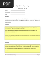 Object Oriented Programming Lab Journal - Lab 12