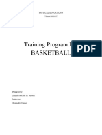 Training Program For Basketball: Physical Education 4 Team Sport