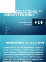 2.3 Conceptos y Aplicación de Mantenimiento Preventivo, Predictivo y Correctivo