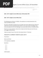 QUIZ 2017 Insights Current Affairs Quiz 26 November 2019