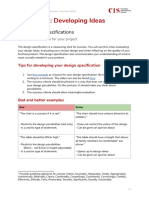 b1 Design Specifications Task