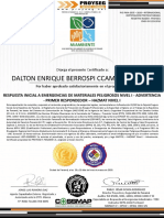 Certificado Matpel I - Panamá 2020 - Dalton Enrique Berrospi Ccama