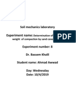 Experiment Name:: Soil Mechanics Laboratory