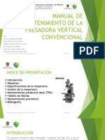 Manual de Mantenimiento de La Fresadora Vertical Convencional