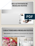 Organizarea Activitatii de Servire A Meselor Festive