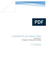 Lesson Plan Analysis: Assessment 2 Designing Teaching and Learning