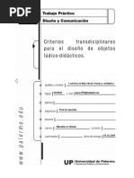 Criterios Transdisciplinares para El Diseño de Objetos Didacticos