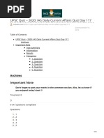 UPSC Quiz 2020 IAS Daily Current Affairs Quiz Day 117