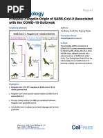 Probable Pangolin Origin of Sars-Cov-2 Associated With The Covid-19 Outbreak