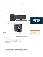 Identify Different Type and Parts of Computer Explain Hardware Component of A Computer