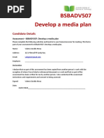 BSBADV507 Develop A Media Plan: Candidate Details