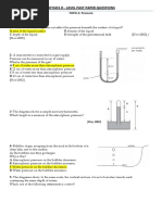 Level Past Paper Questions - Physics O: TOPIC-6 Pressure PAPER-1 Multiple Choice 1