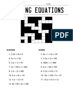 6.1G Solving Equations Crossword