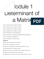 Determinant of A Matrix: Objectives