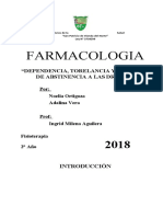 FARMACOLOGIA Tolerancia Dependencia - Drogas