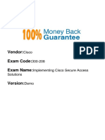 Vendor: Exam Code: Exam Name:: Cisco 300-208 Implementing Cisco Secure Access Solutions Demo