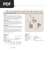 Alfa Laval Unique SSV Aseptic Manually Operated Valve Product Leaflet PDF